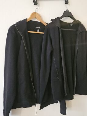 2 Kirkland Signature Black Fleece Zip Hoodies